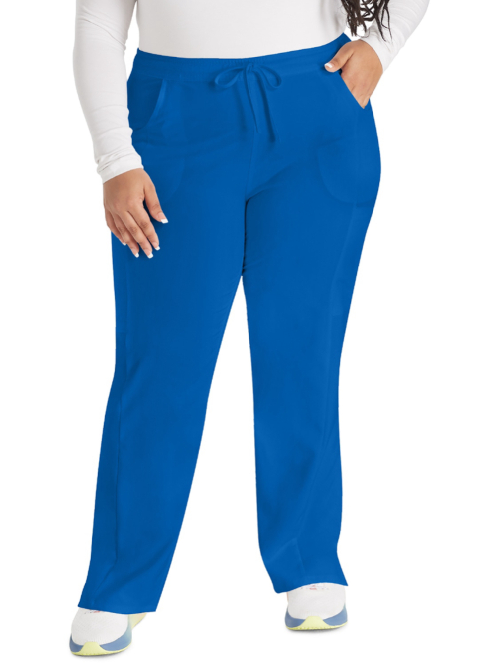 Women's Dickies EDS DK010 Mid-Rise Straight Drawstring Scrub Pant Royal Blue 3X
